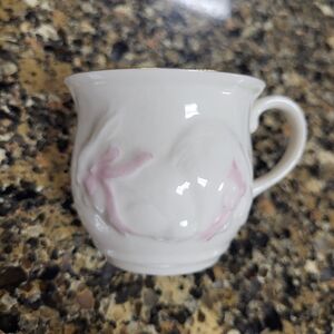 Belleek Pink Rabbits Demitasse/Child's Cup